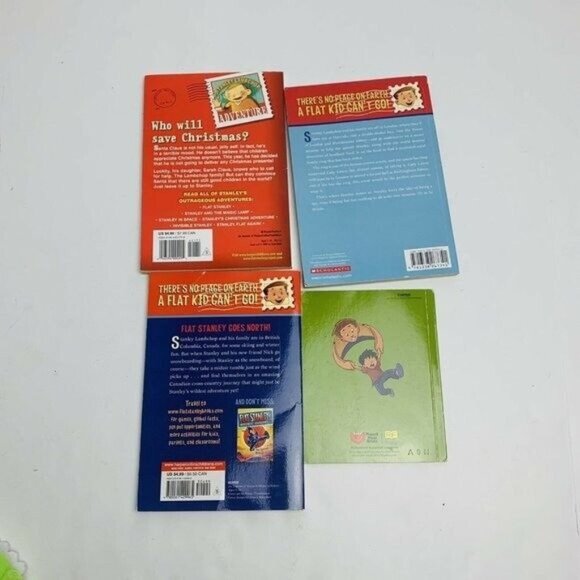 Lot Of 4 Flat Stanley Books Jeff Brown Goes Camping Christmas Adventure 4 14 - Picture 3 of 7